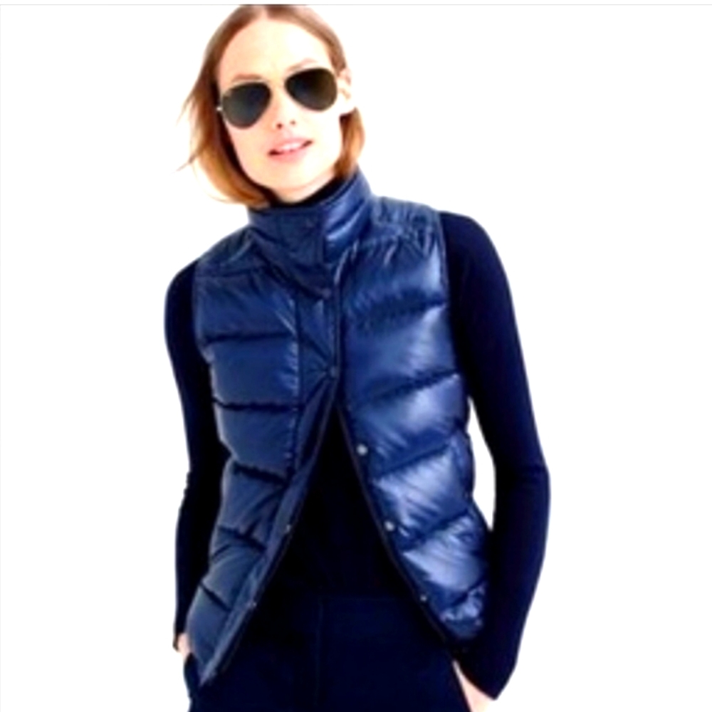 J crew shiny puffer vest